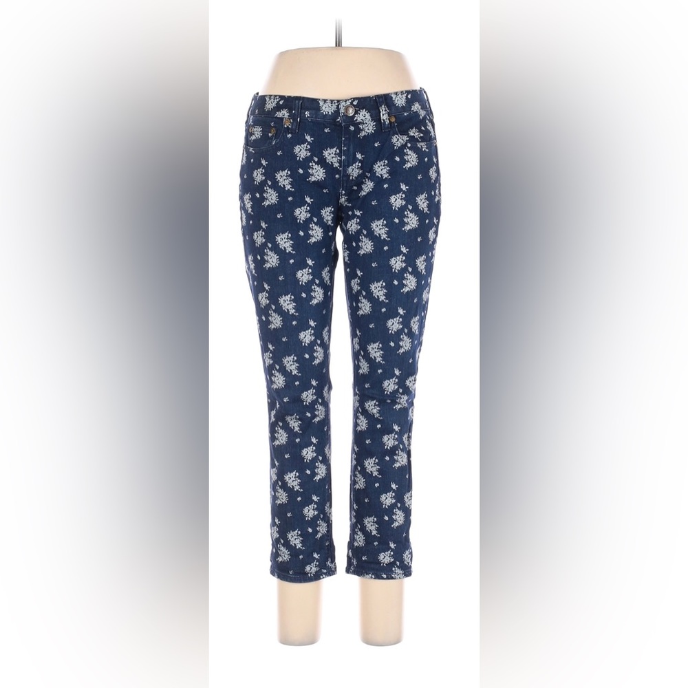 J. Crew Indigo Floral Matchstick Jeans - Picture 7 of 16
